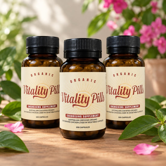 Organic Chicken Liver Capsules by Vitality Pills – 3-Jar Pack ($79.95 per jar)
