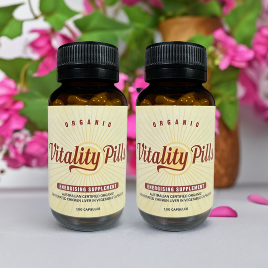 2 jars of Vitality Pills organic chicken liver capsules